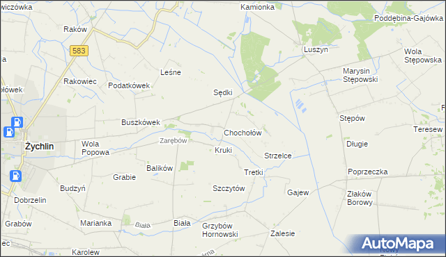 mapa Chochołów gmina Żychlin, Chochołów gmina Żychlin na mapie Targeo