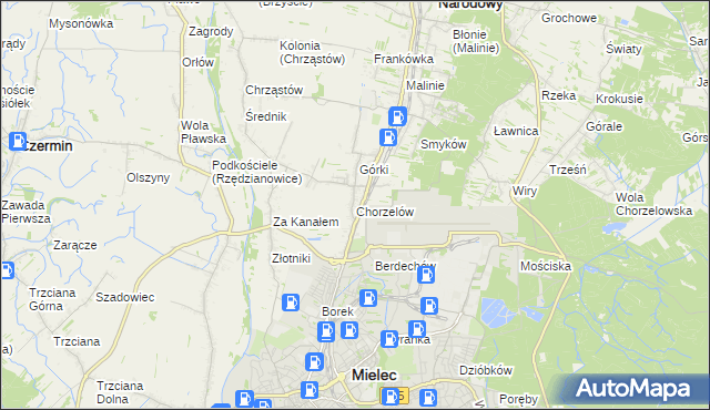 mapa Chorzelów, Chorzelów na mapie Targeo