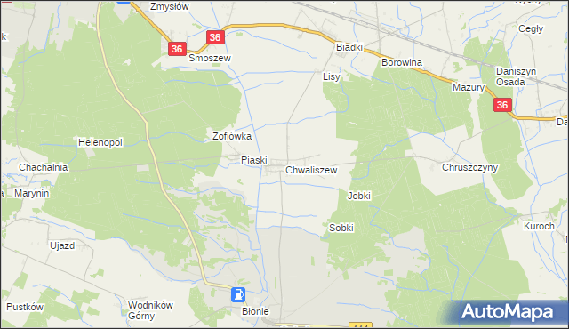 mapa Chwaliszew, Chwaliszew na mapie Targeo