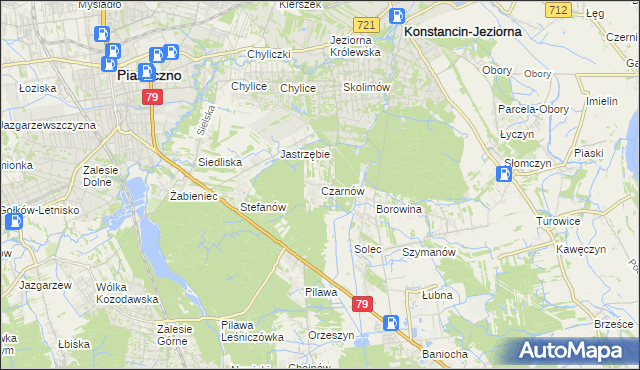 mapa Czarnów gmina Konstancin-Jeziorna, Czarnów gmina Konstancin-Jeziorna na mapie Targeo