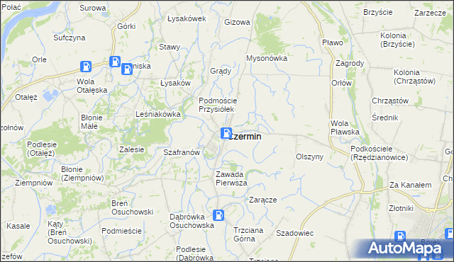 mapa Czermin powiat mielecki, Czermin powiat mielecki na mapie Targeo