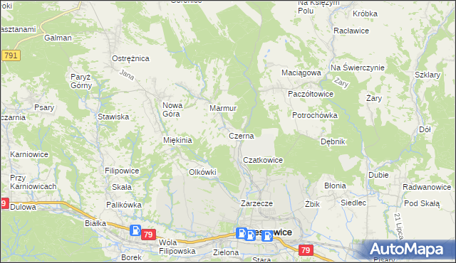 mapa Czerna gmina Krzeszowice, Czerna gmina Krzeszowice na mapie Targeo