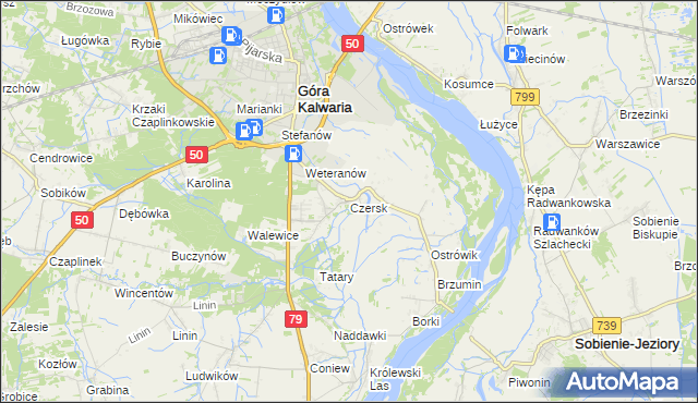 mapa Czersk gmina Góra Kalwaria, Czersk gmina Góra Kalwaria na mapie Targeo