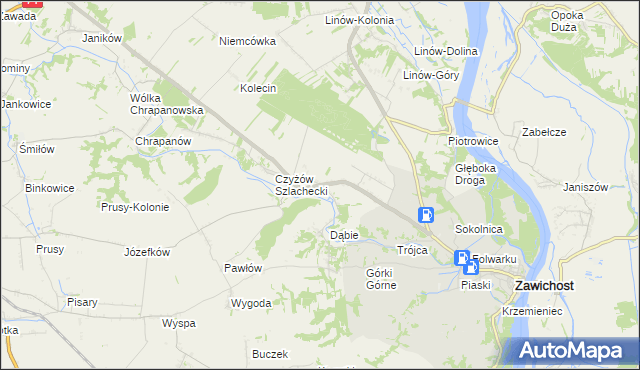 mapa Czyżów Plebański, Czyżów Plebański na mapie Targeo