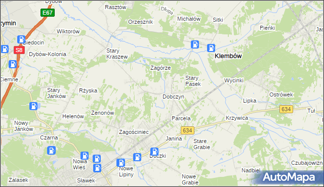 mapa Dobczyn gmina Klembów, Dobczyn gmina Klembów na mapie Targeo