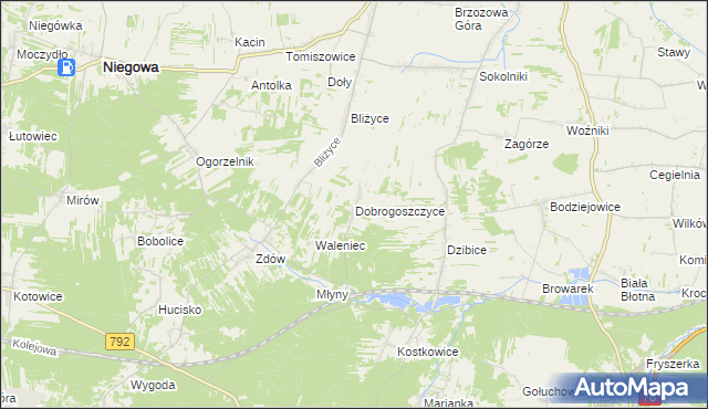 mapa Dobrogoszczyce, Dobrogoszczyce na mapie Targeo