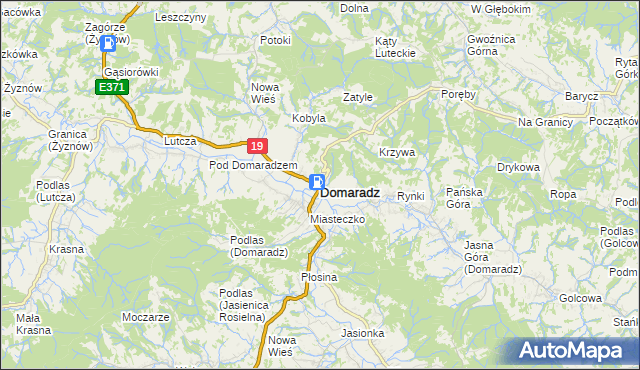 mapa Domaradz powiat brzozowski, Domaradz powiat brzozowski na mapie Targeo