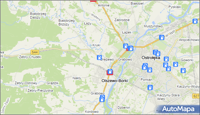 mapa Drężewo, Drężewo na mapie Targeo