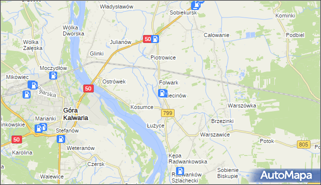 mapa Dziecinów gmina Sobienie-Jeziory, Dziecinów gmina Sobienie-Jeziory na mapie Targeo