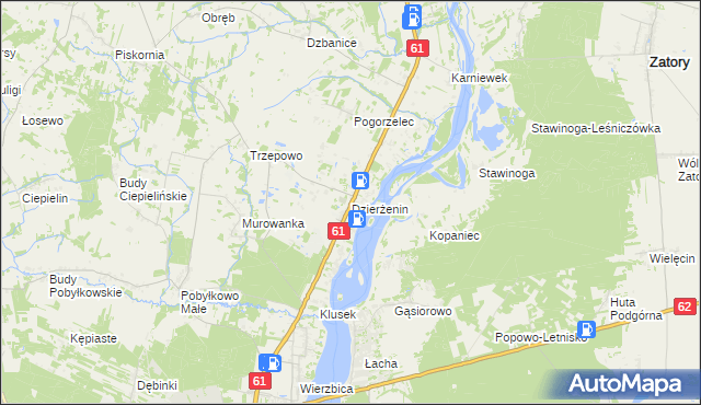 mapa Dzierżenin, Dzierżenin na mapie Targeo