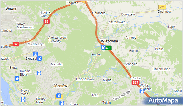 mapa Emów, Emów na mapie Targeo