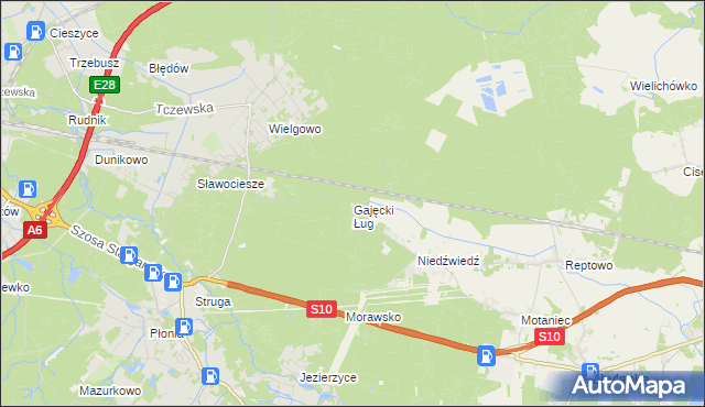 mapa Gajęcki Ług, Gajęcki Ług na mapie Targeo