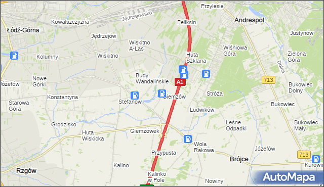 mapa Giemzów, Giemzów na mapie Targeo
