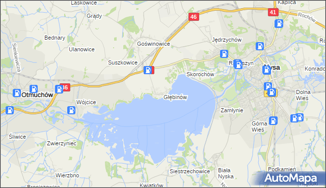 mapa Głębinów, Głębinów na mapie Targeo