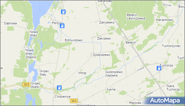 mapa Godziszewo gmina Siedlec, Godziszewo gmina Siedlec na mapie Targeo