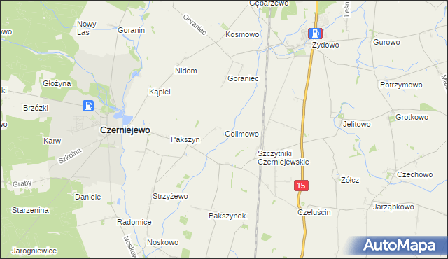 mapa Golimowo, Golimowo na mapie Targeo