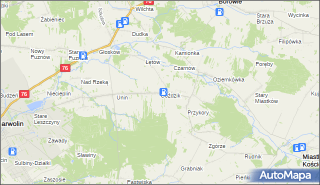 mapa Goździk, Goździk na mapie Targeo