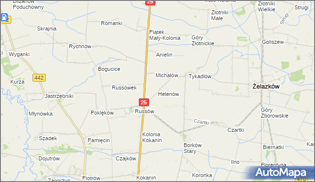mapa Helenów gmina Żelazków, Helenów gmina Żelazków na mapie Targeo