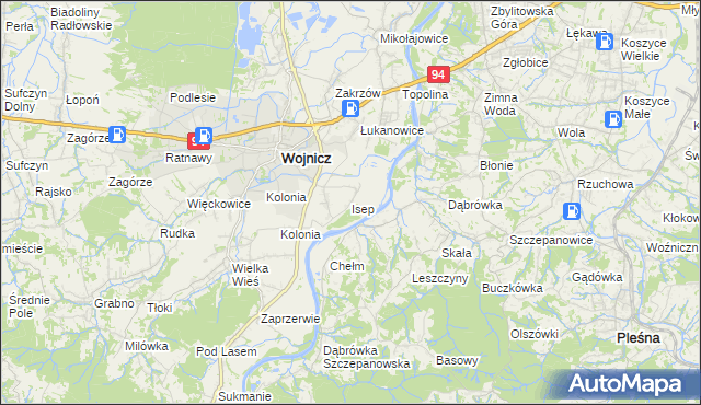 mapa Isep, Isep na mapie Targeo