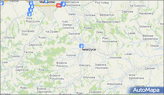 mapa Iwierzyce, Iwierzyce na mapie Targeo