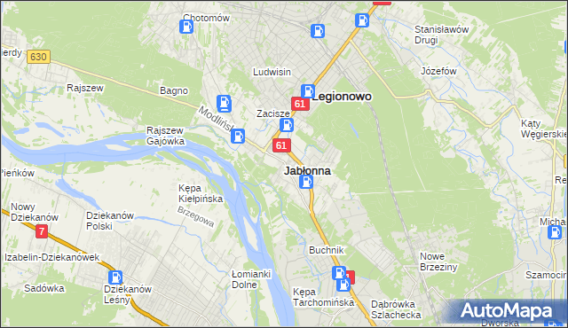 mapa Jabłonna powiat legionowski, Jabłonna powiat legionowski na mapie Targeo