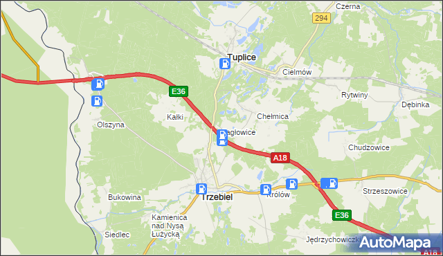 mapa Jagłowice, Jagłowice na mapie Targeo