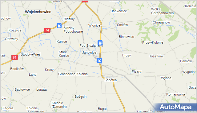 mapa Jakubowice gmina Ożarów, Jakubowice gmina Ożarów na mapie Targeo