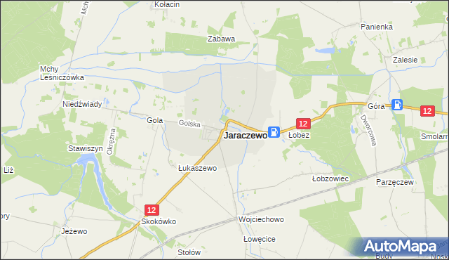 mapa Jaraczewo powiat jarociński, Jaraczewo powiat jarociński na mapie Targeo