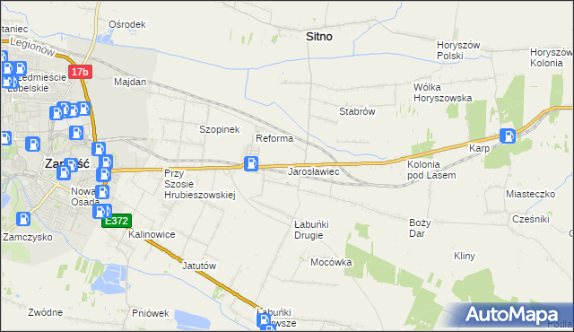 mapa Jarosławiec gmina Sitno, Jarosławiec gmina Sitno na mapie Targeo