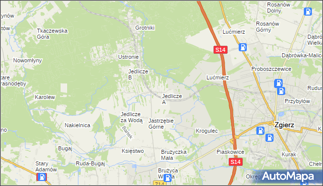 mapa Jedlicze A, Jedlicze A na mapie Targeo