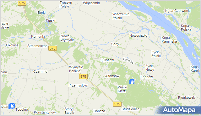 mapa Juliszew, Juliszew na mapie Targeo
