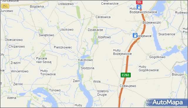 mapa Kaczkówko, Kaczkówko na mapie Targeo