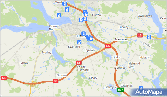 mapa Kajkowo, Kajkowo na mapie Targeo