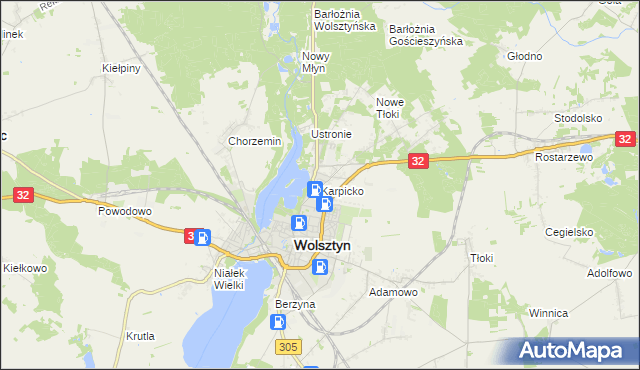 mapa Karpicko, Karpicko na mapie Targeo