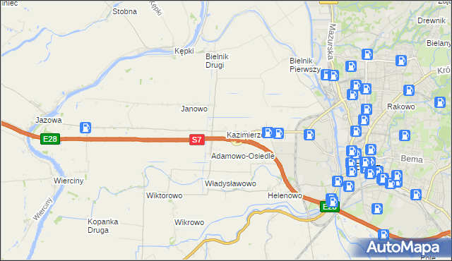 mapa Kazimierzowo gmina Elbląg, Kazimierzowo gmina Elbląg na mapie Targeo