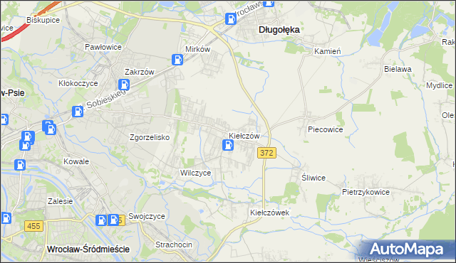 mapa Kiełczów, Kiełczów na mapie Targeo