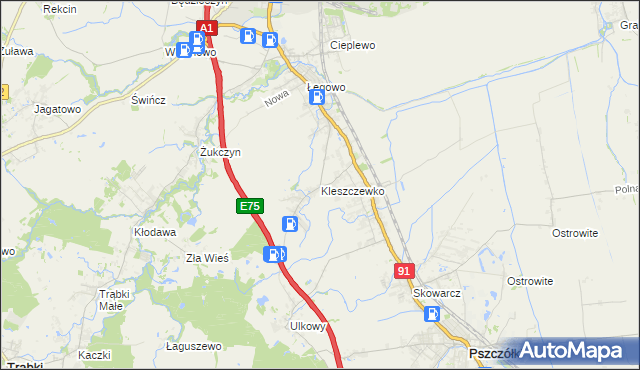 mapa Kleszczewko, Kleszczewko na mapie Targeo