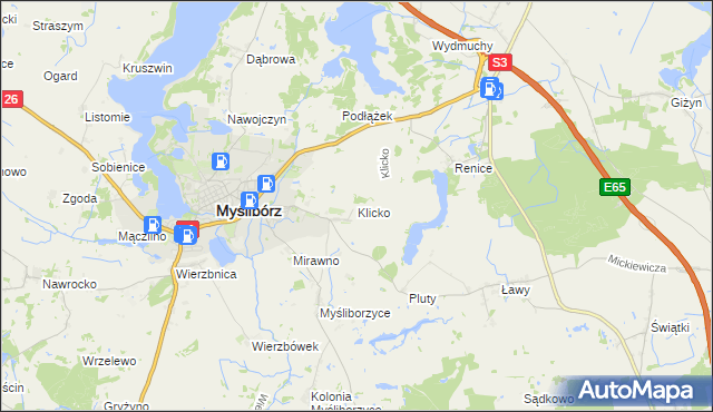 mapa Klicko, Klicko na mapie Targeo