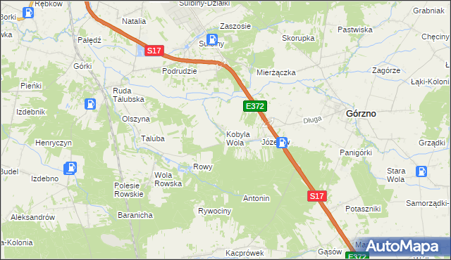 mapa Kobyla Wola, Kobyla Wola na mapie Targeo