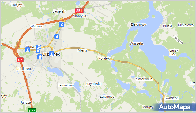 mapa Kołatek, Kołatek na mapie Targeo