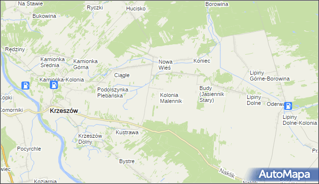 mapa Kolonia Malennik, Kolonia Malennik na mapie Targeo