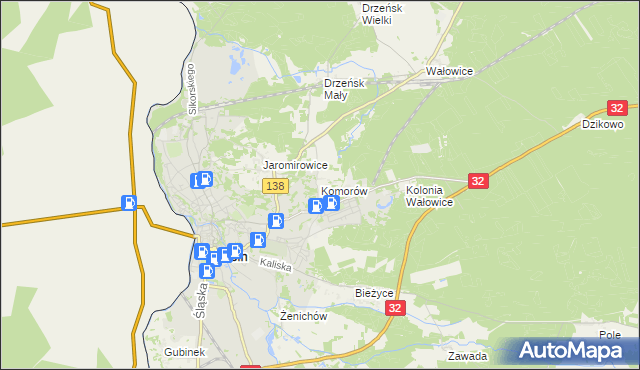 mapa Komorów gmina Gubin, Komorów gmina Gubin na mapie Targeo