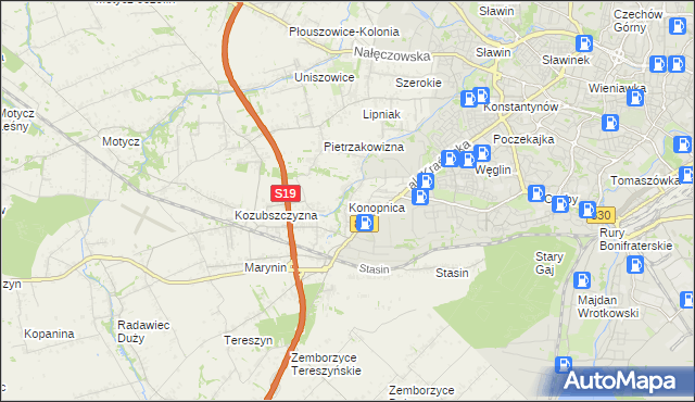 mapa Konopnica powiat lubelski, Konopnica powiat lubelski na mapie Targeo
