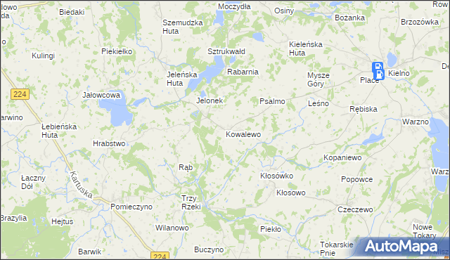 mapa Kowalewo gmina Szemud, Kowalewo gmina Szemud na mapie Targeo