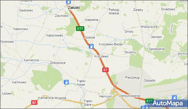 mapa Kroczewo, Kroczewo na mapie Targeo