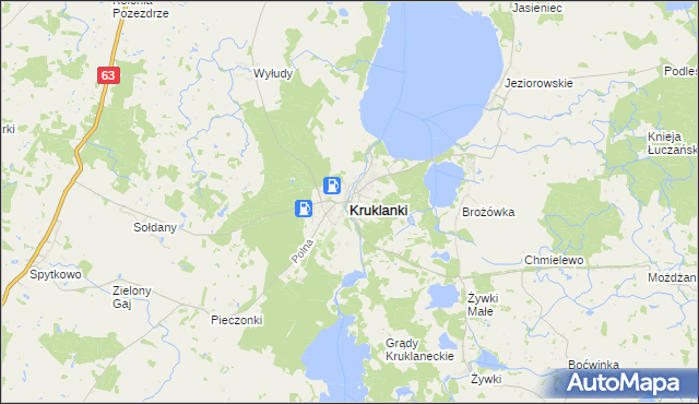 mapa Kruklanki, Kruklanki na mapie Targeo