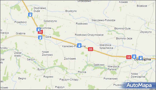mapa Krzywanice gmina Staroźreby, Krzywanice gmina Staroźreby na mapie Targeo