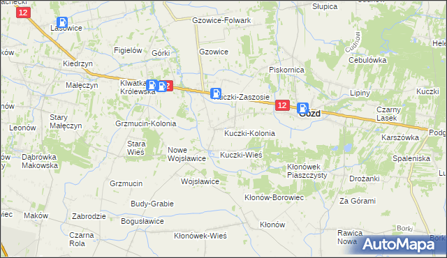 mapa Kuczki-Kolonia, Kuczki-Kolonia na mapie Targeo