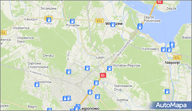 mapa Łajski, Łajski na mapie Targeo