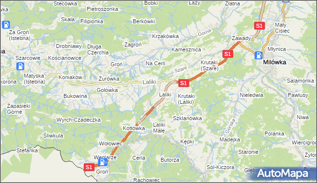 mapa Laliki, Laliki na mapie Targeo